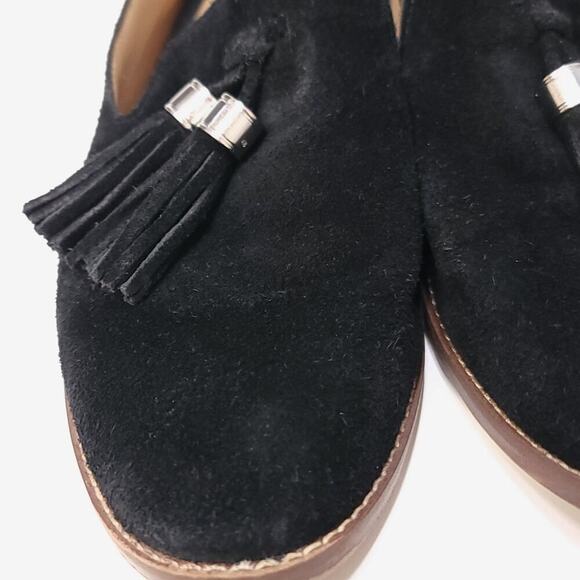 Franco Sarto Flat Loafers Size 7.5 Black Leather Shoes Women's Suede Used - Picture 13 of 13